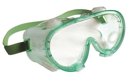 GOGGLES SAFETY GREEN FRAME CLEAR LENS SPLASH GUARD - Goggles